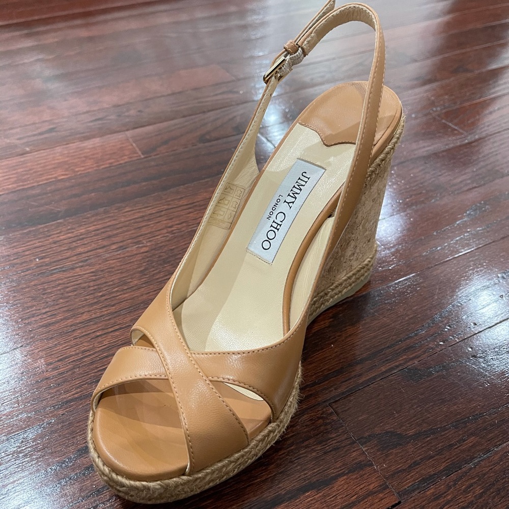 Jimmy Choo camel wedges in perfect condition s39